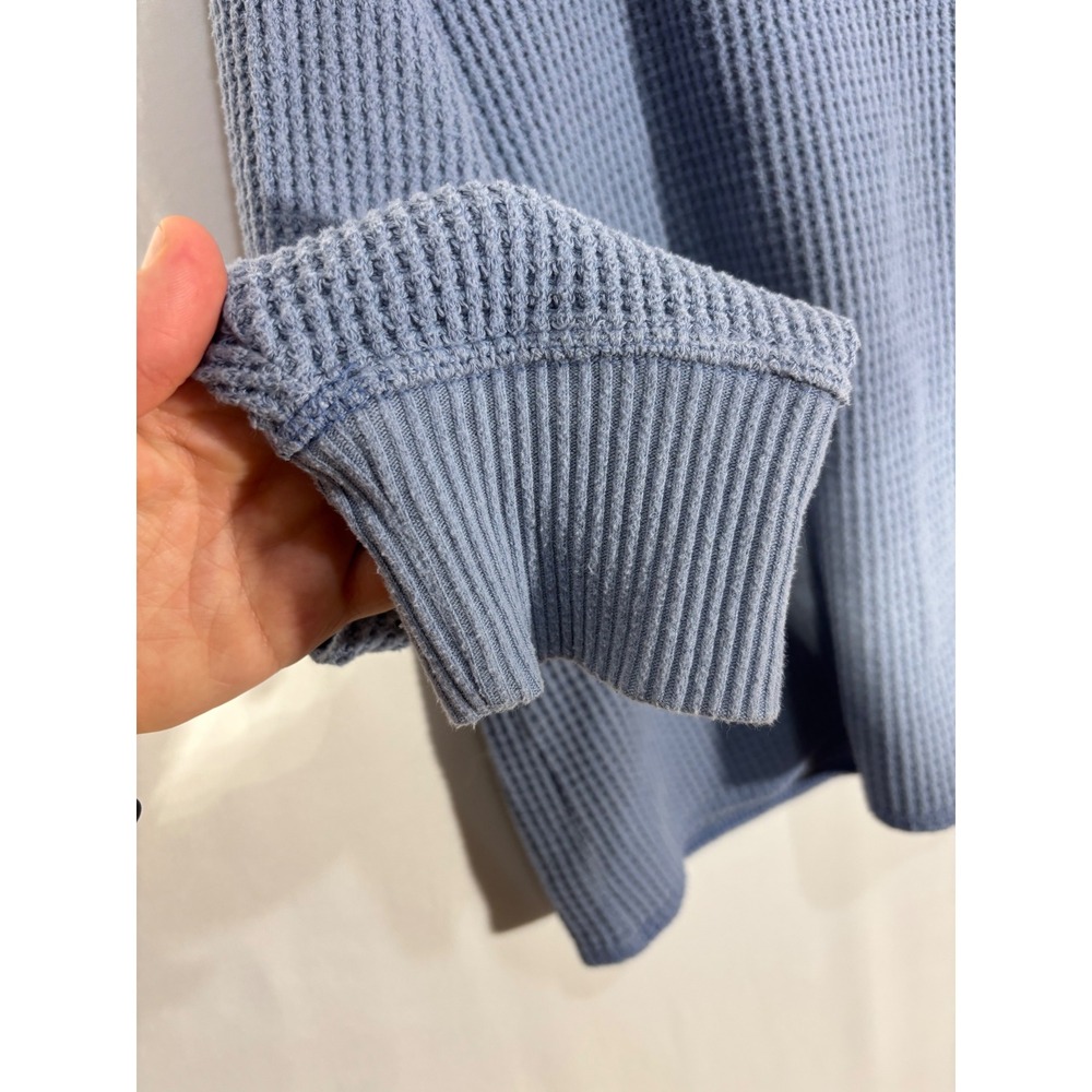 Minimalist Cozy Casual Old Navy Waffle Knit Henley Top Womens Large Blue - Picture 3 of 7
